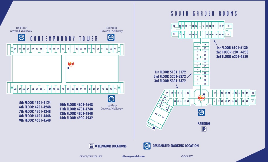 Contemporary Garden Wing Map Contemporary Resort Room Numbers Disney S Contemporary Resort Fan Site