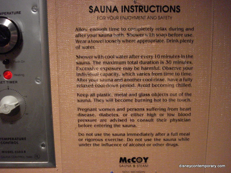 Sauna instructions